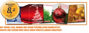 Gestalten Sie jetzt noch Ihre Weihnachtskarten für Unternehmen - bis zum 23. 12. 2013 kann man diese national verschicken.