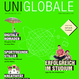 In einem strahlenden Neongrün präsentiert sich die aktuelle Aushabe dieses Studentenmagazins. Farbige Umschläge in Neongrün gibt es hier.