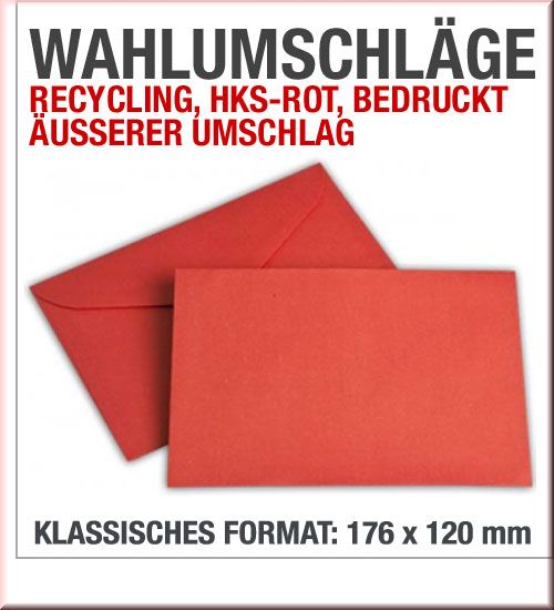 Wahlumschläge sind für eine Betriebsratswahl unverzichtbar.