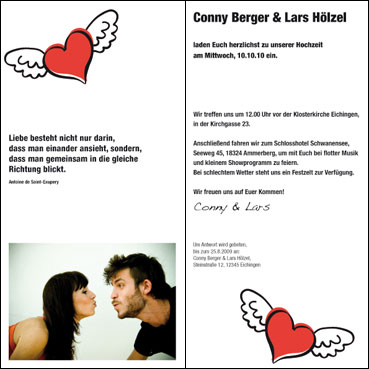 Hochzeitskarte - innen