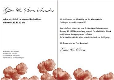 Hochzeitskarte - innen