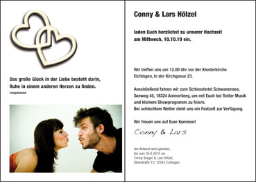 Hochzeitskarte - innen