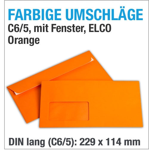 Fensterumschlge, Orange, C6/5: 229 x 114 mm