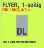 Flyer, einseitig, DIN lang, Hochformat