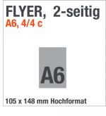 Flyer, zweiseitig, A6, Hochformat