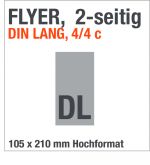 Flyer, zweiseitig, DIN lang, Hochformat