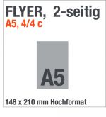 Flyer, zweiseitig, A5, Hochformat