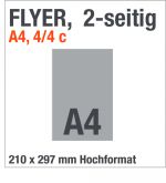 Flyer, zweiseitig, A4, Hochformat