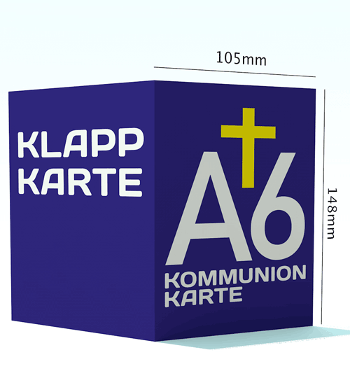Druck von A6-Klappkarten zur Konfirmation & Kommunion