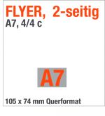 Flyer, zweiseitig, A7, Querformat