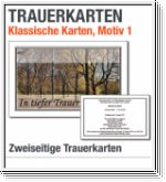 Klassik-Trauerkarten, 2 Seiten, Motiv 01