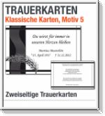 Klassik-Trauerkarten, 2 Seiten, Motiv 05