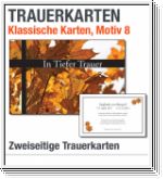 Klassik-Trauerkarten, 2 Seiten, Motiv 08