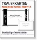 Klassik-Trauerkarten, 2 Seiten, Motiv 12