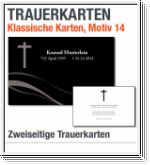 Klassik-Trauerkarten, 2 Seiten, Motiv 14