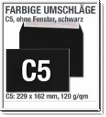 Schwarze C5-Briefumschl�ge, haftklebend, schwarz