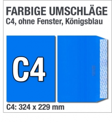 C4-Versandtaschen, Knigsblau, Azur, 324 x 229 mm