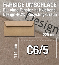 C6/5-Umschlge, Design-RC, Recycling-Braun, haftklebend