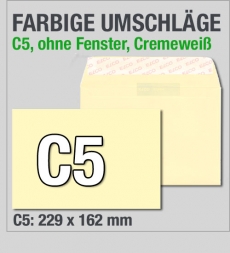 Cremeweie C5-Kuverts, Chamois, 229 x 162 mm