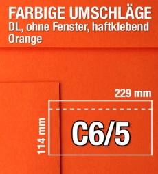 C6/5-Umschlge, Orange, haftklebend