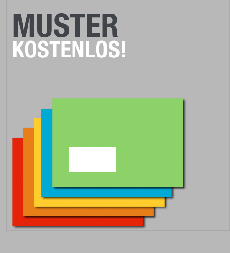 Farbige Briefumschl�ge, DL, mit Fenster, kostenloses Muster