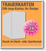 Druck von Trauerkarten, DIN-lang-Klappkarten, Hochformat
