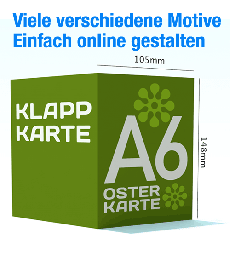 Osterkarten, A6-Klappkarten zu Ostern