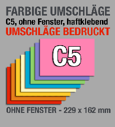 Farbige, bedruckte C5-Briefumschl�ge, C5-Kuverts mit Druck
