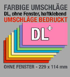Farbige, bedruckte DIN-lang-Briefumschl�ge, DL-Umschl�ge + Druck