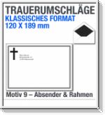 Trauerumschl�ge Klassik, Trauerbriefumschl�ge 120x189mm, Motiv 9