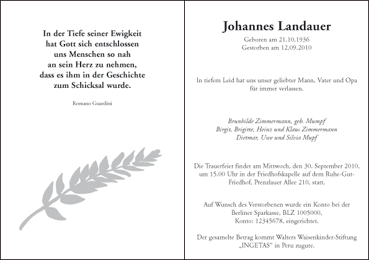Trauerkarten, Beerdigung, trauerfeier, beileid, kondolenz, klappkarten