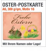 Rosa Oster-Postkarten mit Osterhase und Kücken