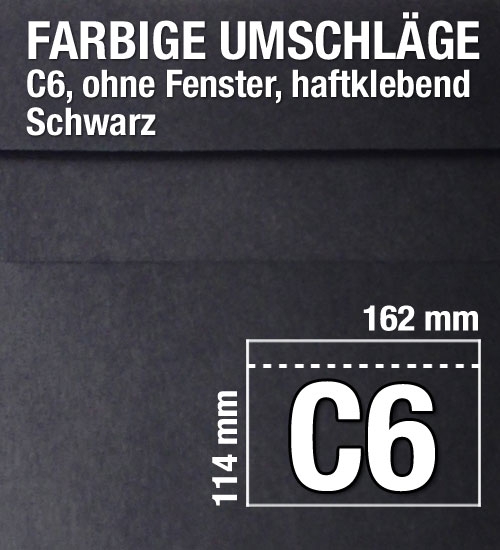 Schwarze Briefumschlage Im Format C6 162 X 114 Mm