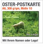 Oster-Postkarten mit Osterlamm auf grüner Wiese