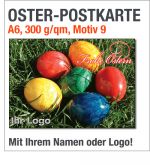 Oster-Postkarten mit gefärbten Ostereiern