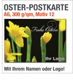 Oster-Postkarten, schwarz mit gelben Narzissen