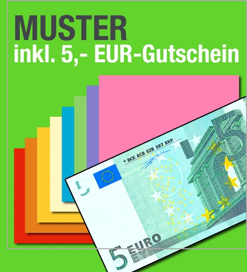 C6-Umschlag-Muster, farbig, inkl. 5,- Euro-Gutschein