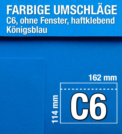 C6-Umschlge, Knigsblau, Azur