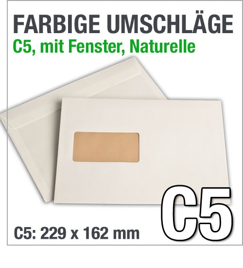 Naturelle cremeweie C5-Fensterumschlge