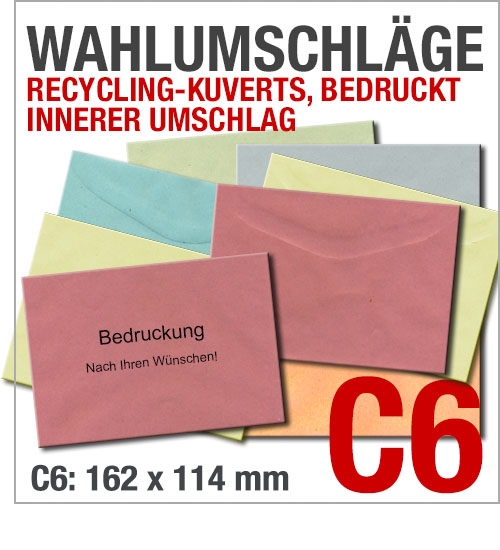 Innere Wahlumschlge, C6: 162 x 114 mm