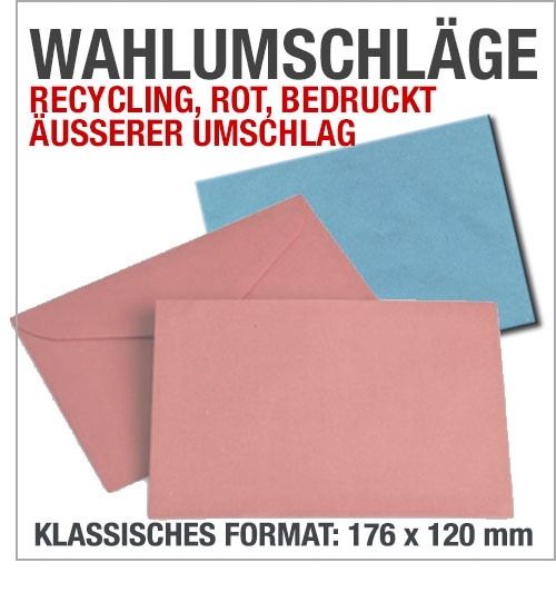 Klassische Wahlumschlge, 176 x 120 mm