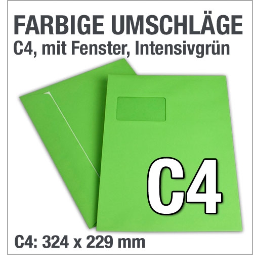 C4-Fenster-Versandtaschen, Grn, Intensivgrn