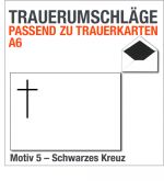 Trauerbriefumschlge, C6, mit schwarzem Kreuz