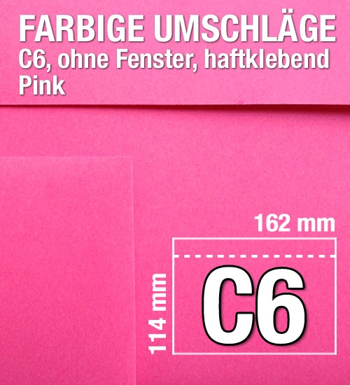 C6-Umschläge, Pink, Rosa, Eosinrot