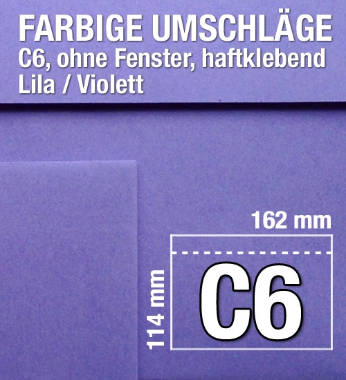 C6-Umschläge, Lila, Violett