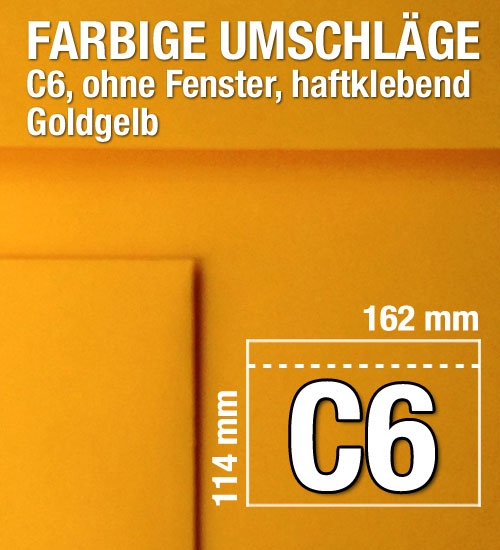 C6-Umschläge, Gelb, Goldgelb
