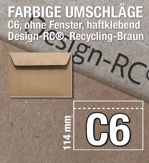 C6-Umschläge, Design-RC®, Recycling-Braun, 162 x 114 mm
