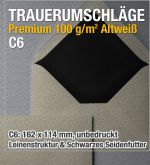 Premium-Trauerumschlge, Leinenstruktur, C6, Seidenfutter