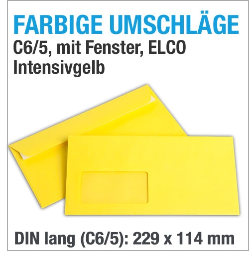 Fensterumschlge, C6/5, Zitronengelb, Intensivgelb