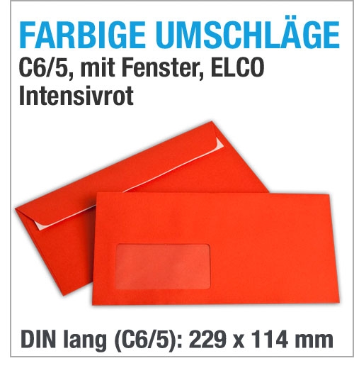 Fensterumschlge, C6/5, Rot, Intensivrot